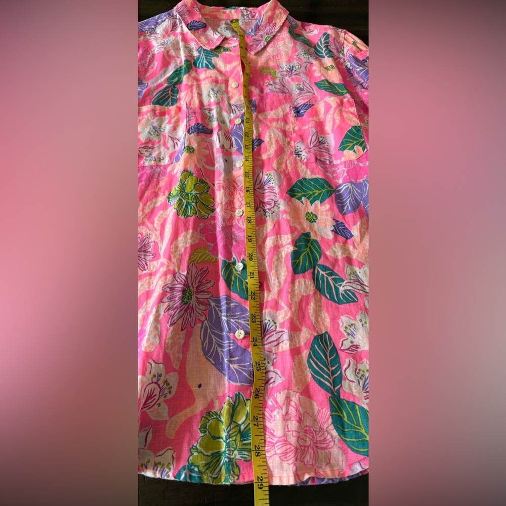 Lilly Pulitzer Sea View Linen Button Down Top Shirt Pink
Isle Best Of Friends XL - Picture 12 of 13